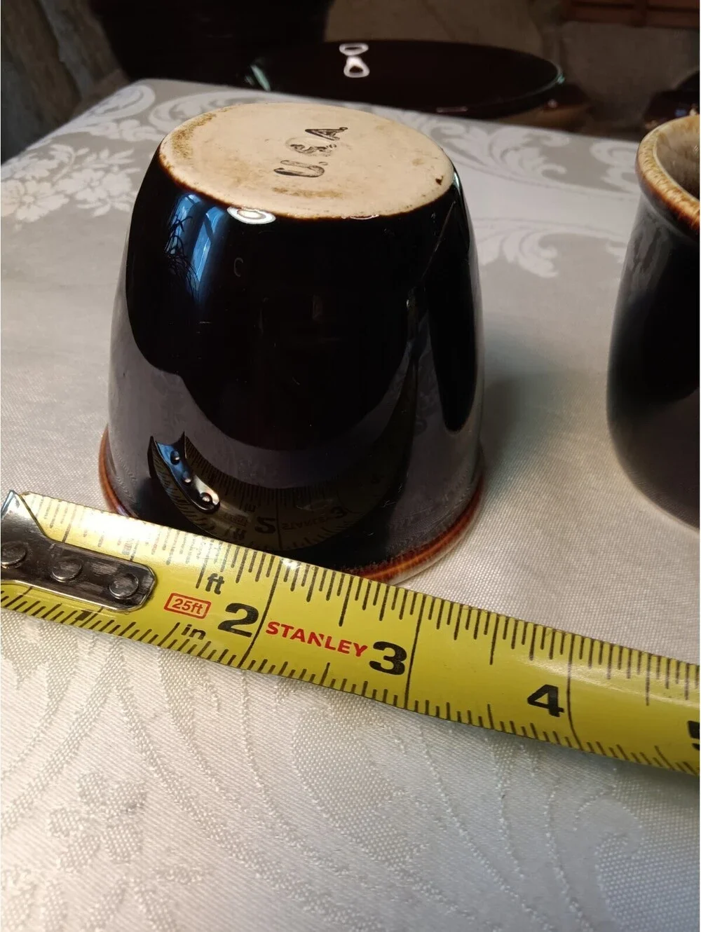 Vintage McCoy Pottery Brown Drip Glaze Custard Cups Ramekins USA 2010 Set of 2